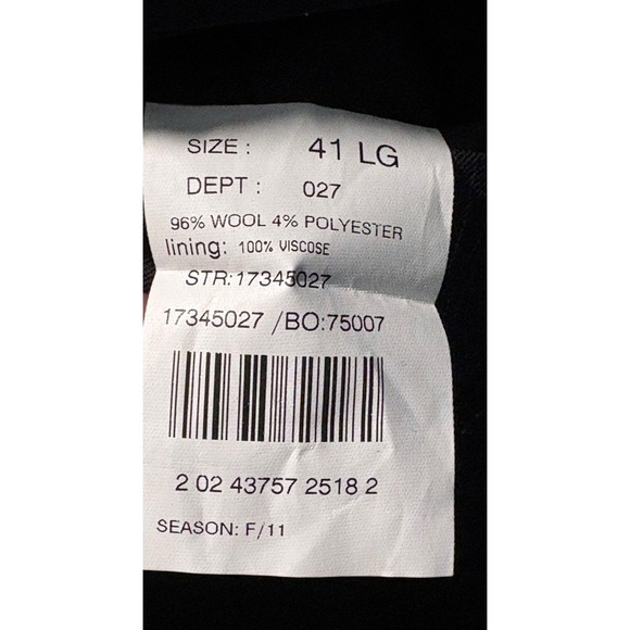 Brooks Brothers 346 Men's 2 Pcs Black Pinstripe Wool Suit 41R Jacket 34x33 Pants - Picture 9 of 16